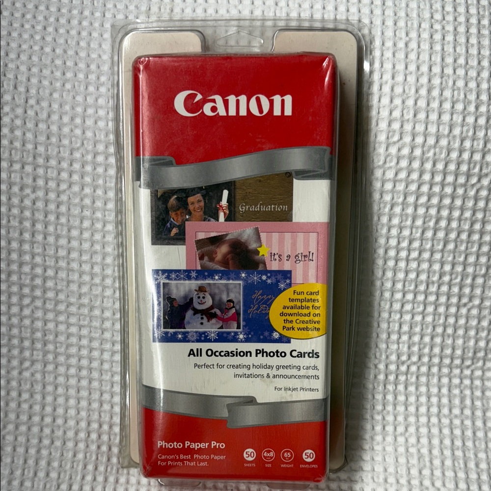 Canon Photo Paper - All Occasions Photo Cards - 4” x 8” - 50 count - 65lb